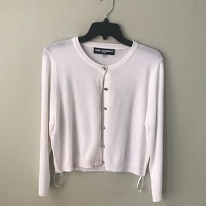Karl Lagerfeld white cardigan